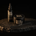 ENERGY COMPLETE Set: Don Quiff Energy Wax, Energy Oil und Kamm auf dunklem Stein