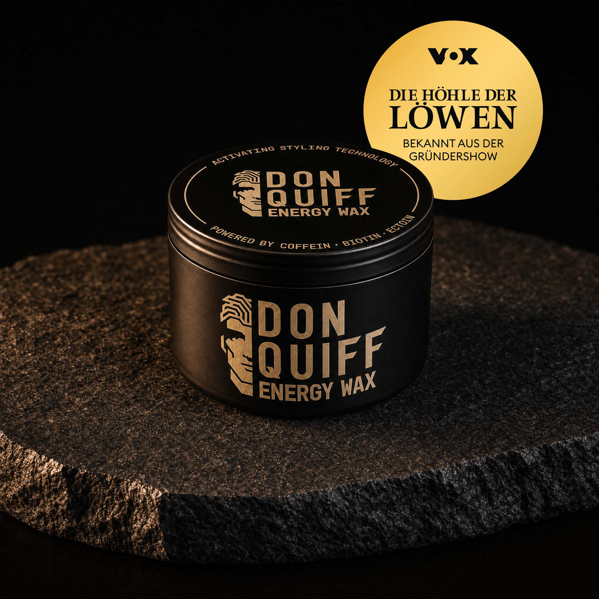 DON QUIFF ENERGY WAX auf dunklem Stein